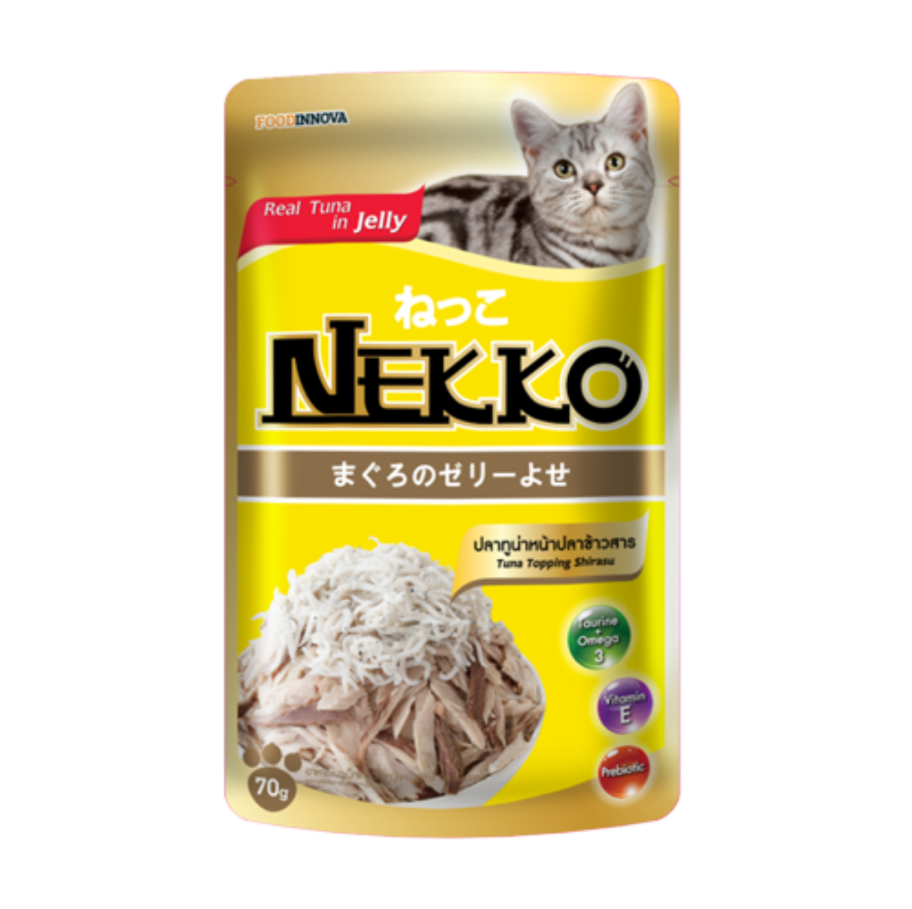 Nekko Tuna Topping Shirasu Pouch Cat Food 70g